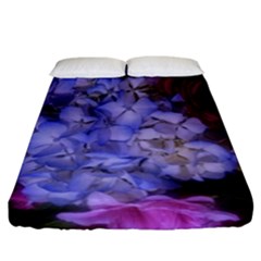 Hydrangea Arrangement Ii (blue Tint) Fitted Sheet (california King Size) by okhismakingart