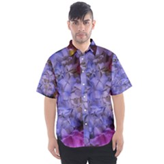 Hydrangea Arrangement Ii (blue Tint) Men s Short Sleeve Shirt