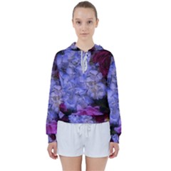 Hydrangea Arrangement Ii (blue Tint) Women s Tie Up Sweat