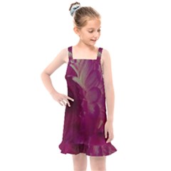 Pink Highlighted Flowers Kids  Overall Dress