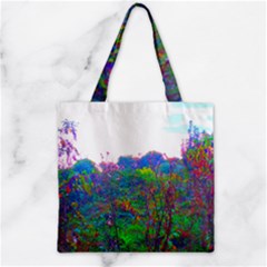 Neon Weeds Zipper Grocery Tote Bag by okhismakingart