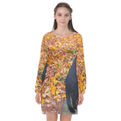 Luna Standing Long Sleeve Chiffon Shift Dress  by okhismakingart