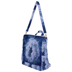 Light Blue Closing Queen Annes Lace Crossbody Backpack by okhismakingart