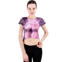 Pink Closing Queen Annes Lace Crew Neck Crop Top View1