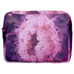 Pink Closing Queen Annes Lace Make Up Pouch (large) by okhismakingart