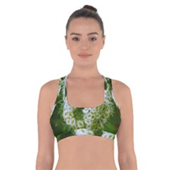 Green Closing Queen Annes Lace Cross Back Sports Bra by okhismakingart