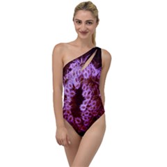 Purple Closing Queen Annes Lace To One Side Swimsuit by okhismakingart