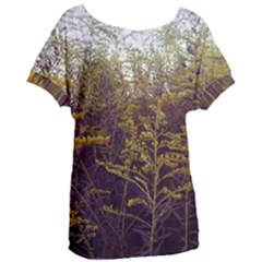 Purple And Yellow Goldenrod Women s Oversized Tee by okhismakingart