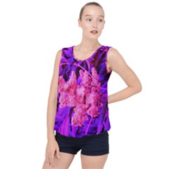 Pink And Blue Sideways Sumac Bubble Hem Chiffon Tank Top