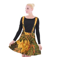 Yellow Sideways Sumac Suspender Skater Skirt by okhismakingart