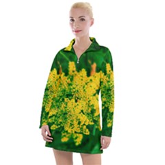 Yellow Sumac Bloom Women s Hoodie Dress