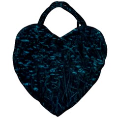 Dark Green Queen Anne s Lace Hillside Giant Heart Shaped Tote by okhismakingart