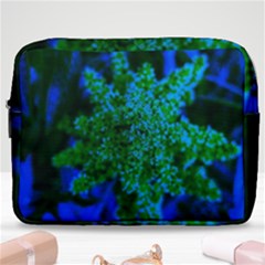 Blue And Green Sumac Bloom Make Up Pouch (large) by okhismakingart