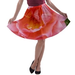 Pink Rose A-line Skater Skirt by okhismakingart