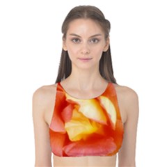 Light Orange And Pink Rose Tank Bikini Top by okhismakingart