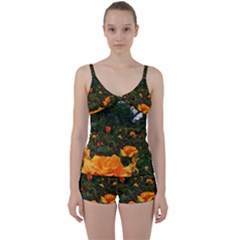 Orange Rose Field Tie Front Two Piece Tankini by okhismakingart