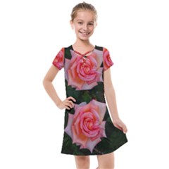 Pink Angular Rose Kids  Cross Web Dress by okhismakingart