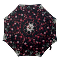 Floral Stars -dark Red Hook Handle Umbrellas (medium) by okhismakingart