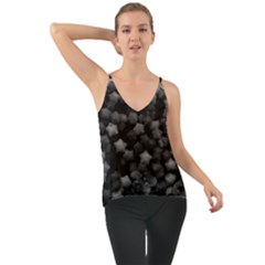 Floral Stars -black And White Chiffon Cami by okhismakingart