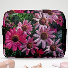 Pink Asters Make Up Pouch (large) by okhismakingart