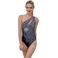 Black And White Lily Pond To One Side Swimsuit by okhismakingart