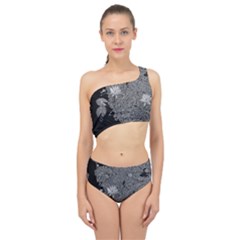 Black And White Lily Pond Spliced Up Two Piece Swimsuit by okhismakingart