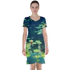 Lily Pond Ii Short Sleeve Nightdress by okhismakingart