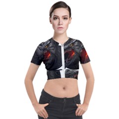 Dragon City Short Sleeve Cropped Jacket by Sudhe