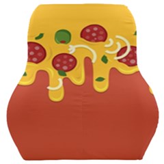 Pizza Topping Funny Modern Yellow Melting Cheese And Pepperonis Car Seat Back Cushion  by genx