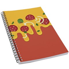 Pizza Topping Funny Modern Yellow Melting Cheese And Pepperonis 5 5  X 8 5  Notebook by genx