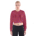 Purple Stars Pattern On Orange Cropped Sweatshirt View1