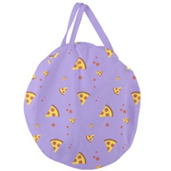 Pizza Pattern Violet Pepperoni Cheese Funny Slices Giant Round Zipper Tote by genx