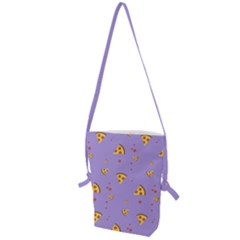 Pizza Pattern Violet Pepperoni Cheese Funny Slices Folding Shoulder Bag by genx