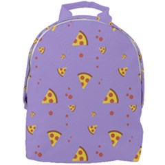 Pizza Pattern Violet Pepperoni Cheese Funny Slices Mini Full Print Backpack by genx