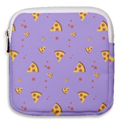 Pizza Pattern Violet Pepperoni Cheese Funny Slices Mini Square Pouch by genx