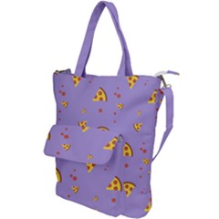 Pizza Pattern Violet Pepperoni Cheese Funny Slices Shoulder Tote Bag by genx