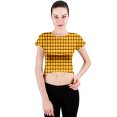 Wood Weave 1 Crew Neck Crop Top by ArtworkByPatrick