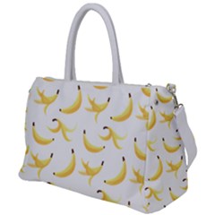 Yellow Banana And Peels Pattern With Polygon Retro Style Duffel Travel Bag by genx