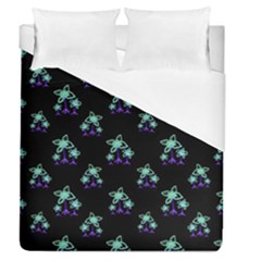 Dark Floral Drawing Print Pattern Duvet Cover (queen Size) by dflcprintsclothing