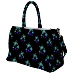 Dark Floral Drawing Print Pattern Duffel Travel Bag by dflcprintsclothing