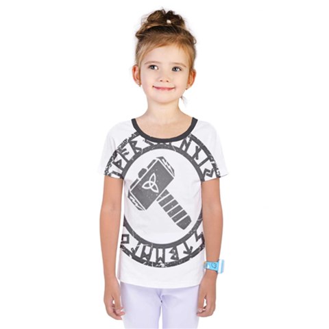 Thor Hammer With Runes Valhalla Tristella Viking Norse Mythology Mjolnir  Kids  One Piece Tee by snek