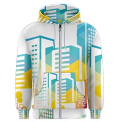 Silhouette Cityscape Building Icon Color City Men s Zipper Hoodie by Sudhe