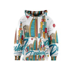 Burj Khalifa Skyline Clip Art Drawing Comic World Kids  Pullover Hoodie by Sudhe