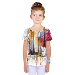 New York City Skyline Vector Illustration Kids  One Piece Tee