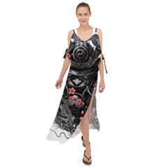 Sleeve Tattoo  Samurai Maxi Chiffon Cover Up Dress