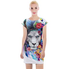 Art Drawing Poster Painting The Lion King Cap Sleeve Bodycon Dress