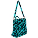 Bright Turquoise and Black Leopard Style Paint Splash Funny Pattern Crossbody Backpack View2