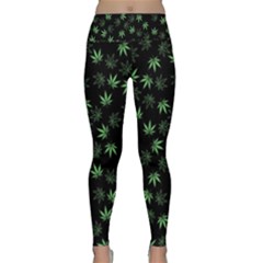 Weed Pattern Lightweight Velour Classic Yoga Leggings by Valentinaart