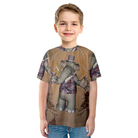 Funny Cartoon Elephant Kids  Sport Mesh Tee by FantasyWorld7