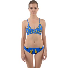 Emojis Hands Fingers Background Wrap Around Bikini Set by Pakrebo